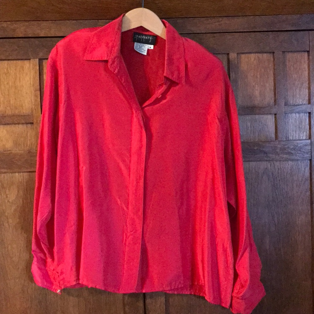 Vintage ladies silk dress shirt